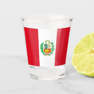 Copo De Shot Vidro de tiro patriótico com a bandeira de Peru