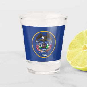 Copo De Shot Vidro de tiro patriótico com a bandeira de Utá