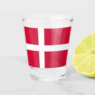 Copo De Shot Vidro de tiro Patriótico com bandeira da Dinamarc