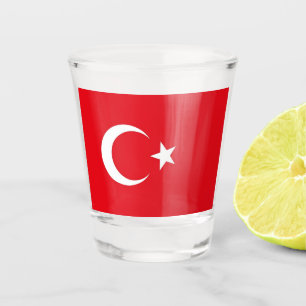 Copo De Shot Vidro de tiro patriótico com bandeira da Turquia