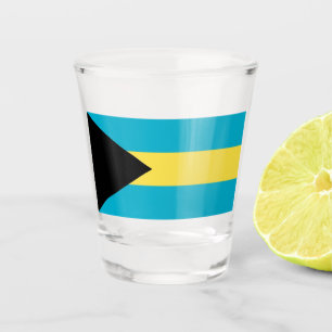 Copo De Shot Vidro de tiro patriótico com bandeira das Bahamas