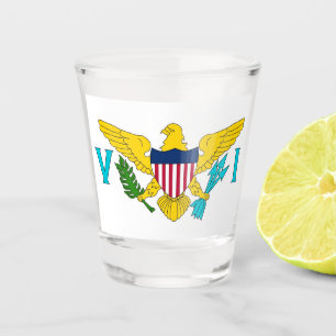 Copo De Shot Vidro de tiro patriótico com bandeira das Ilhas V