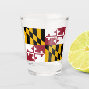 Copo De Shot Vidro de tiro patriótico com bandeira de Maryland