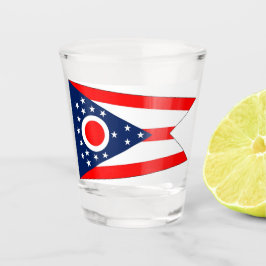 Copo De Shot Vidro de tiro patriótico com bandeira de Ohio