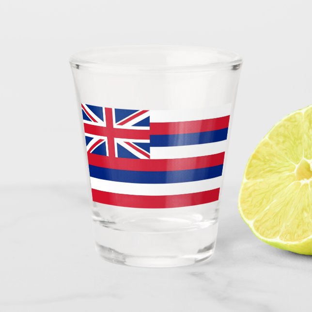 Copo De Shot Vidro de tiro Patriótico com bandeira do Havaí, EU (Frente)