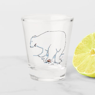 Copo De Shot Vidro de tiro transparente do Urso Polar