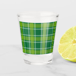Copo De Shot Vidro de tiro verde do Tartan
