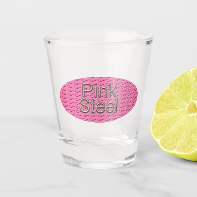 Copo De Shot Vidro de vidro de aço rosa (Frente)