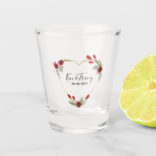 Copo De Shot Vidro De Vidro De Vestimento De Coração Floral