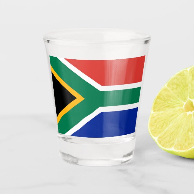 Copo De Shot Vidro disparado patriótico com bandeira da África  (Frente)
