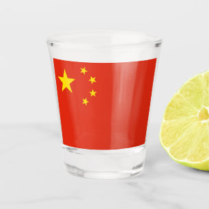Copo De Shot Vidro disparado patriótico com bandeira da China