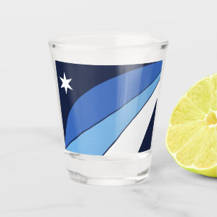 Copo De Shot Vidro disparado patriótico com bandeira da cidade
