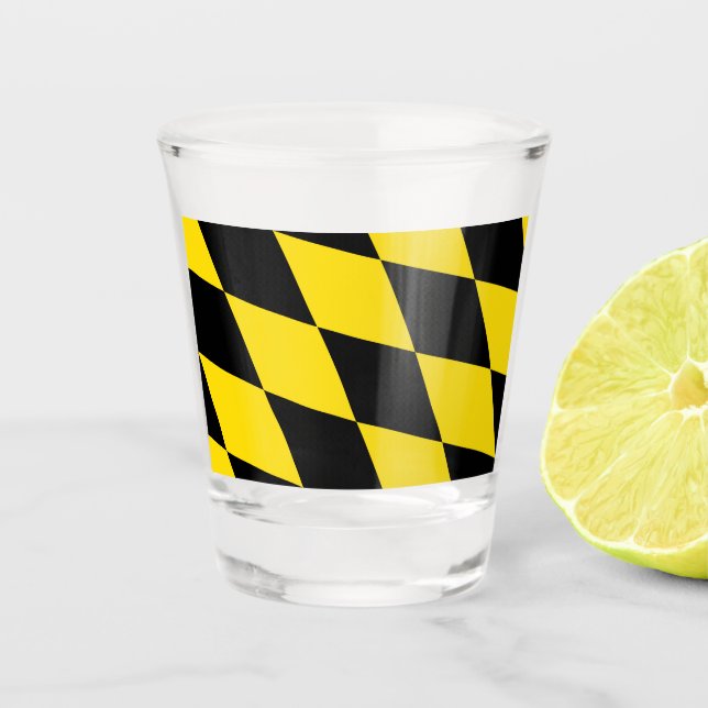 Copo De Shot Vidro disparado patriótico com bandeira de Munique (Frente)