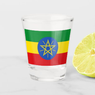 Copo De Shot Vidro disparado patriótico com bandeira etíope