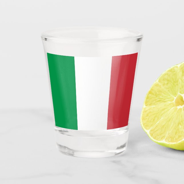 Copo De Shot Vidro disparado patriótico com bandeira italiana (Frente)