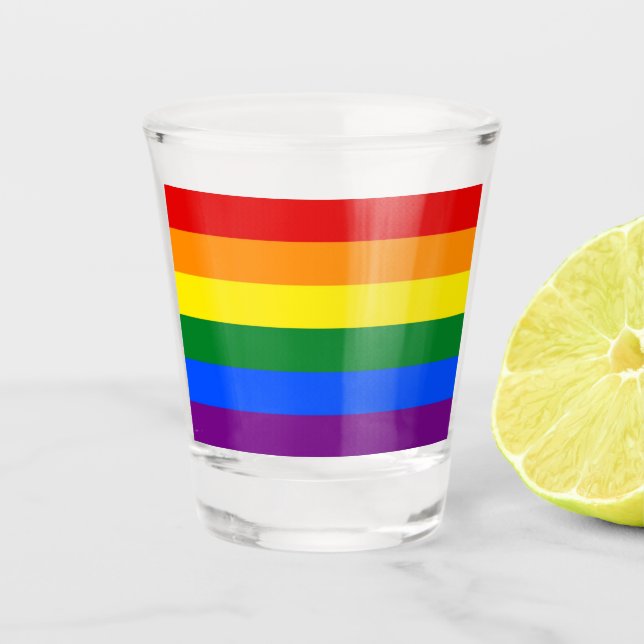 Copo De Shot Vidro disparado patriótico com bandeira LGBT (Frente)