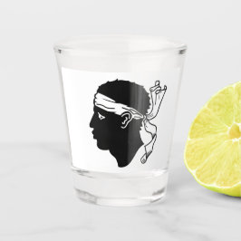 Copo De Shot Vidro disparado patriótico com pavilhão da Córsega