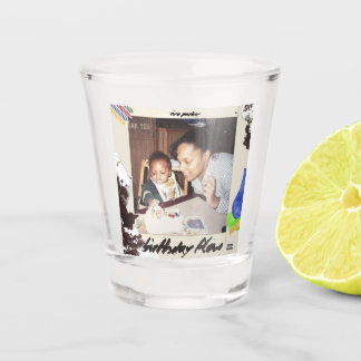Copo De Shot Vidro Do Aniversário Do Fluxo