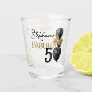 Copo De Shot Vidro Dourado Gelado Preto 50 e Fabuloso