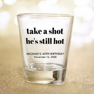 Copo De Shot Vidro Engraçado com aniversário de 40 anos