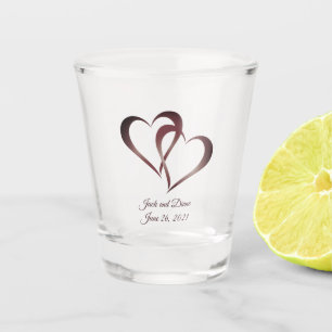 Copo De Shot Vidro-Fogo Personalizado de Corações Ligados à