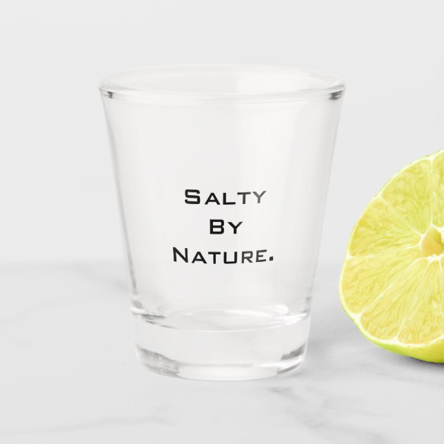 Copo De Shot Vidro-Foto "SaltyByNature" (Frente)