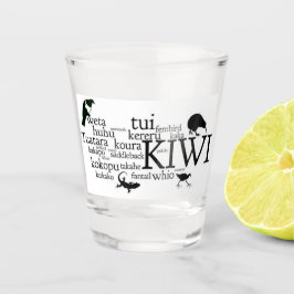 Copo De Shot Vidro Fotografado De Animais Icônicos Da Nova Zelâ