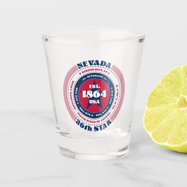 Copo De Shot Vidro Patriótico de Nevada 36 (Frente)
