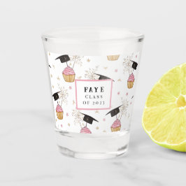 Copo De Shot Vidro Personalizado Do Cupcake De Graduação