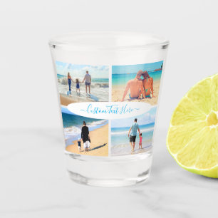 Copo De Shot Vidro Personalizado do Shot Text Collage de Fotogr