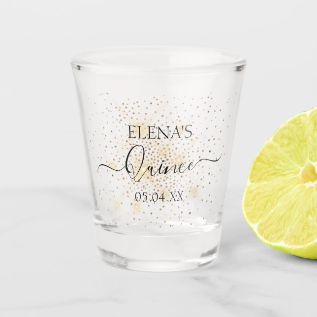 Copo De Shot Vidro quente Aniversário do Partido Quinceanera (Frente)