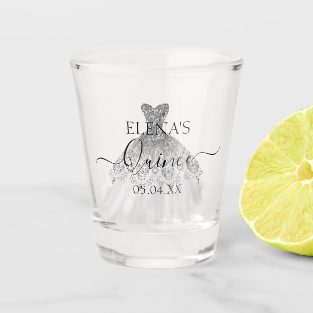 Copo De Shot Vidro quente Aniversário do Partido Quinceanera (Frente)
