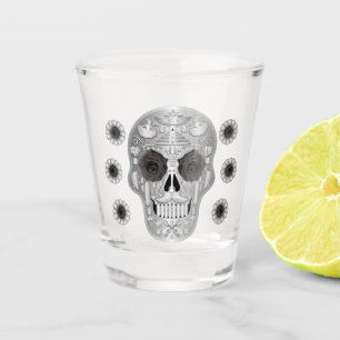 Copo De Shot Vidro-quente Chrome Calavera (Rosa preto)