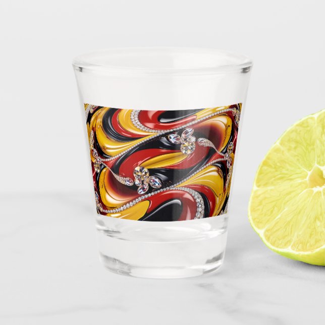 Copo De Shot Vidro quente com cores belgas (Frente)