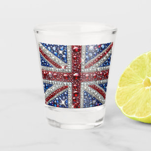 Copo De Shot Vidro quente com cores britânicas