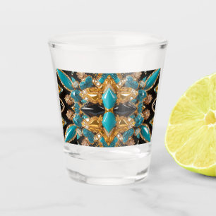 Copo De Shot Vidro quente com cores das Bahamas