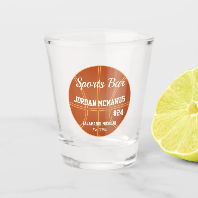 Copo De Shot Vidro quente de jogador de basquete (Frente)