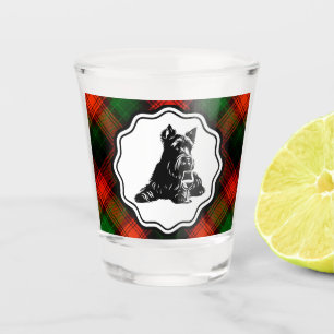 Copo De Shot Vidro quente de Xadrez Terrier Tartan negro