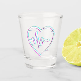 Copo De Shot Vidro quente para verificação cardíaca