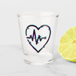 Copo De Shot Vidro quente para verificação cardíaca