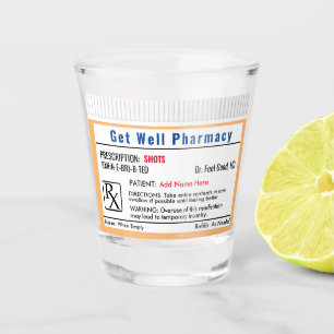 Copo De Shot Vidro Shot Impresso RX Engraçado