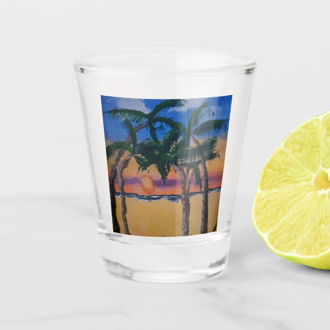 Copo De Shot Vidro Tropical (Frente)