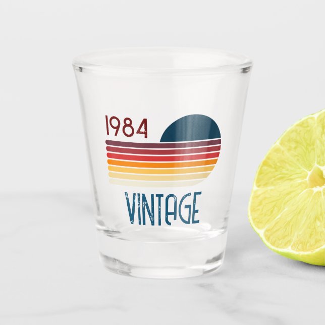 Copo De Shot Vintage 1984 - Stripe Retroativa Sun (Frente)