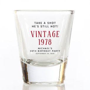 Copo De Shot Vintage 50th Favor da Festa de aniversário