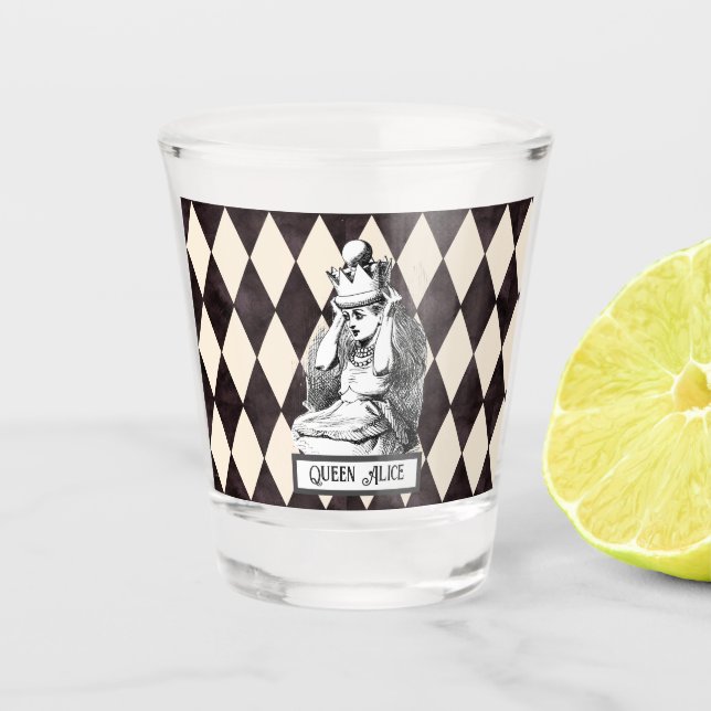 Copo De Shot Vintage Alice com Crown Harlequin (Frente)