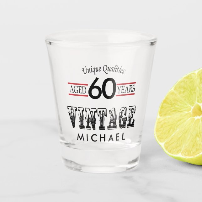 Copo De Shot Vintage Birthday - Personalizar (Frente)