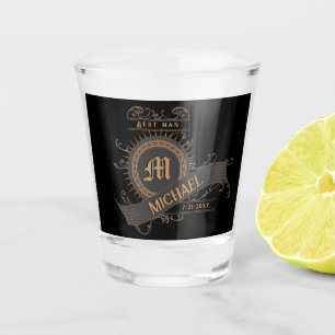 Copo De Shot Vintage Black/Cinza/Dourado com Melhor Homem Inici