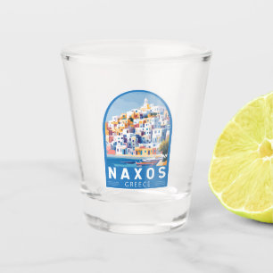 Copo De Shot Vintage de Viagem de Grécia de Ilustração de Naxo