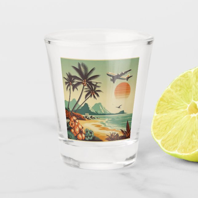 Copo De Shot Vintage Hawaii/Tropical (Frente)