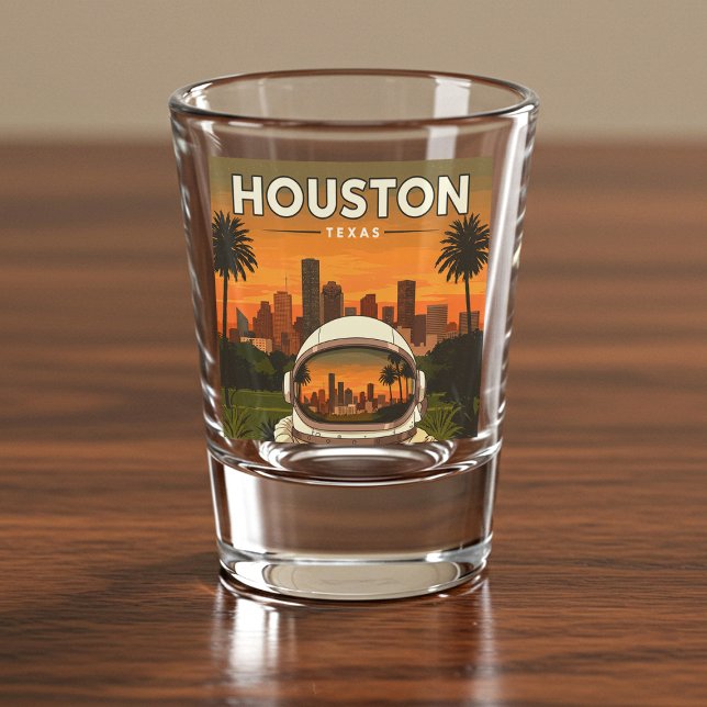 Copo De Shot Vintage Houston Texas (Criador carregado)